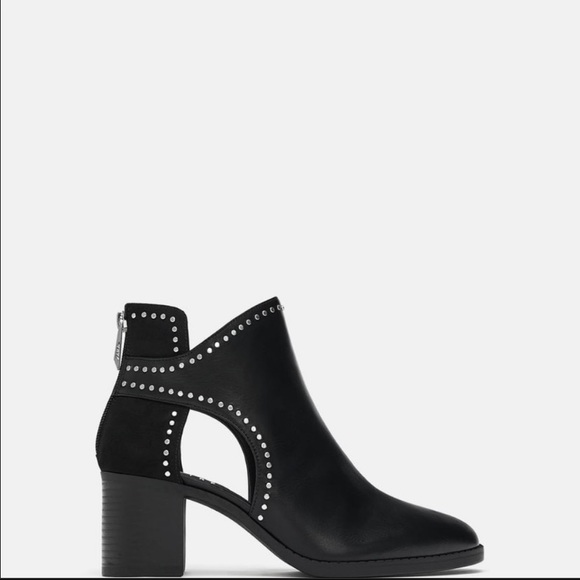 Zara Studded Ankle Boots With Cut Out Size 11 - Picture 1 of 8